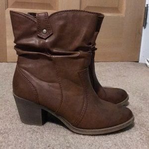 Faux Leather Brown Boots